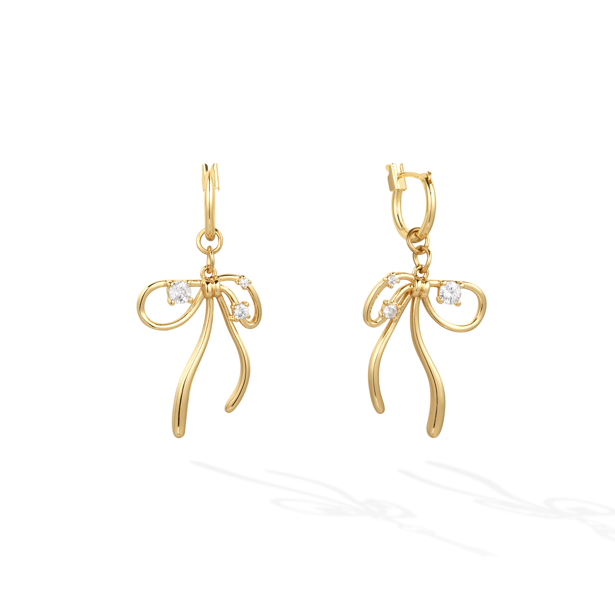 Voile Flottant Rubané Hoop Earrings - Yellow Gold