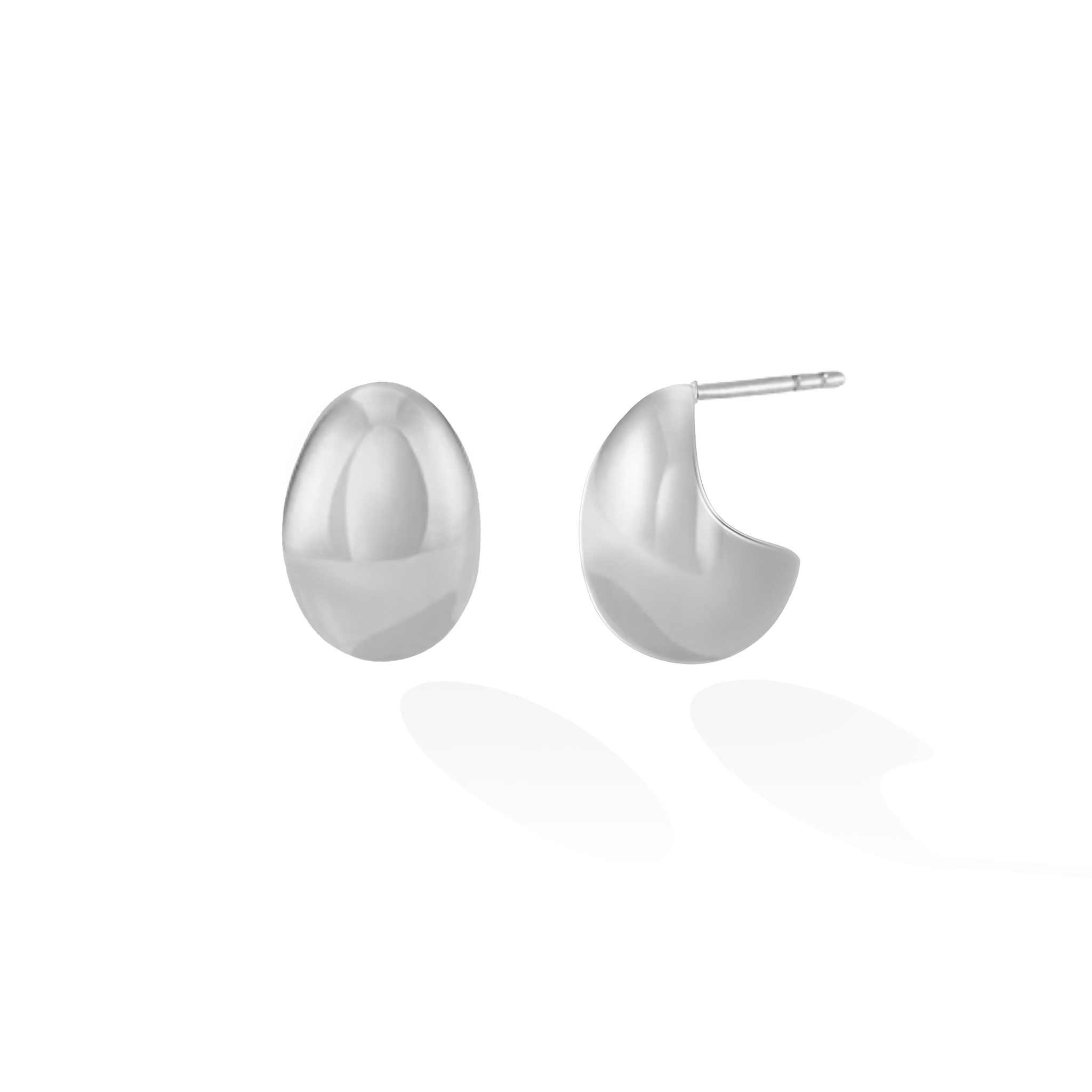 Shoreline Pebble Earring Studs - Silver