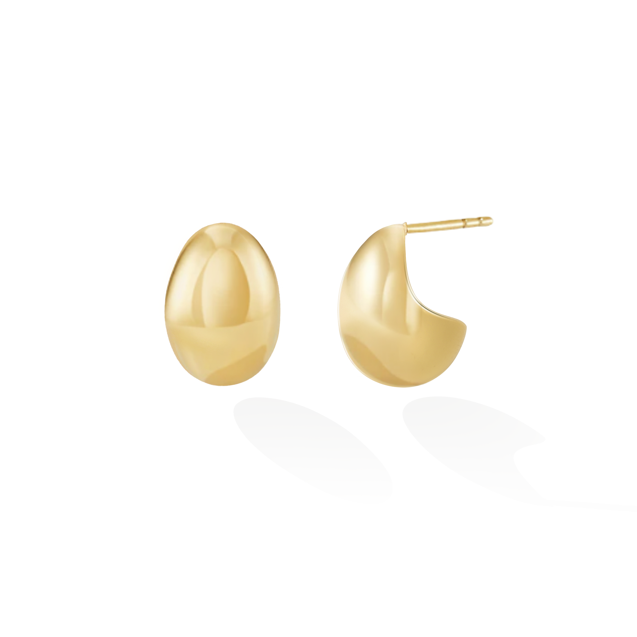 Shoreline Pebble Earring Studs - Yellow Gold