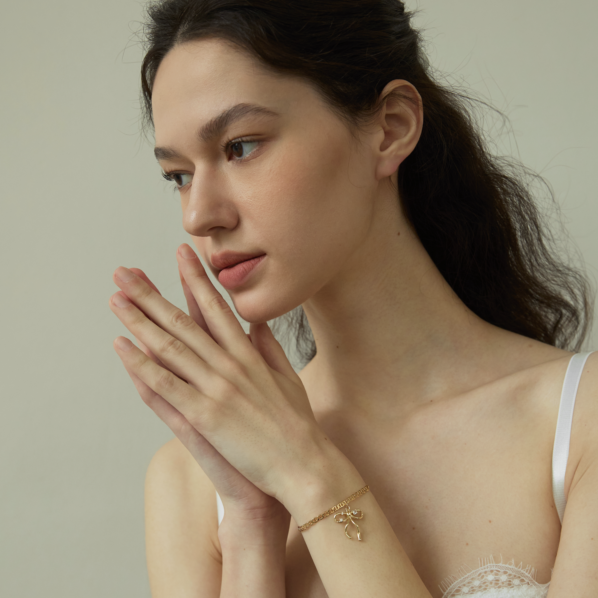 Voile Flottant Rubané Bracelet - Yellow Gold