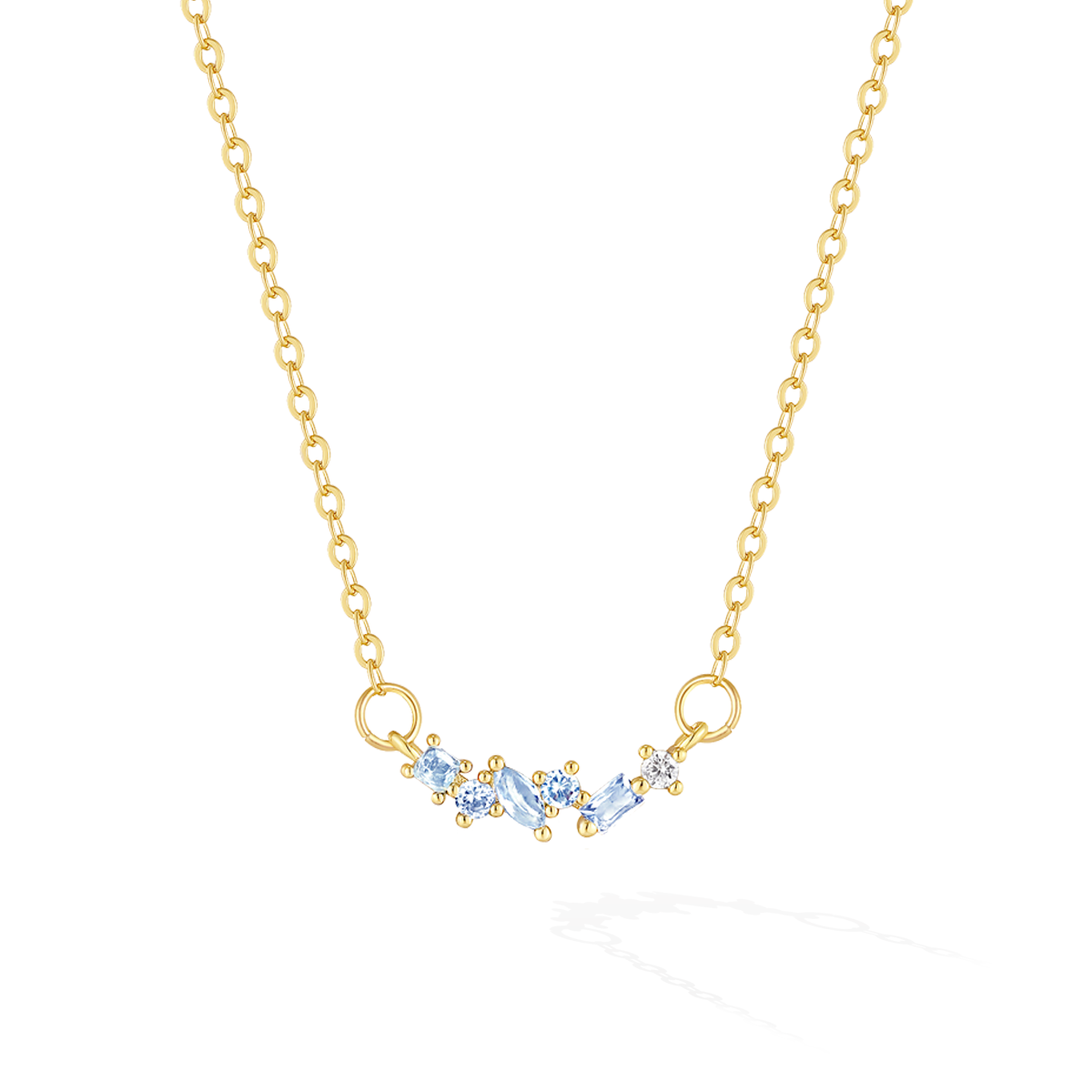 Calm the Sea - March Birthstone Necklace (Aquamarine)