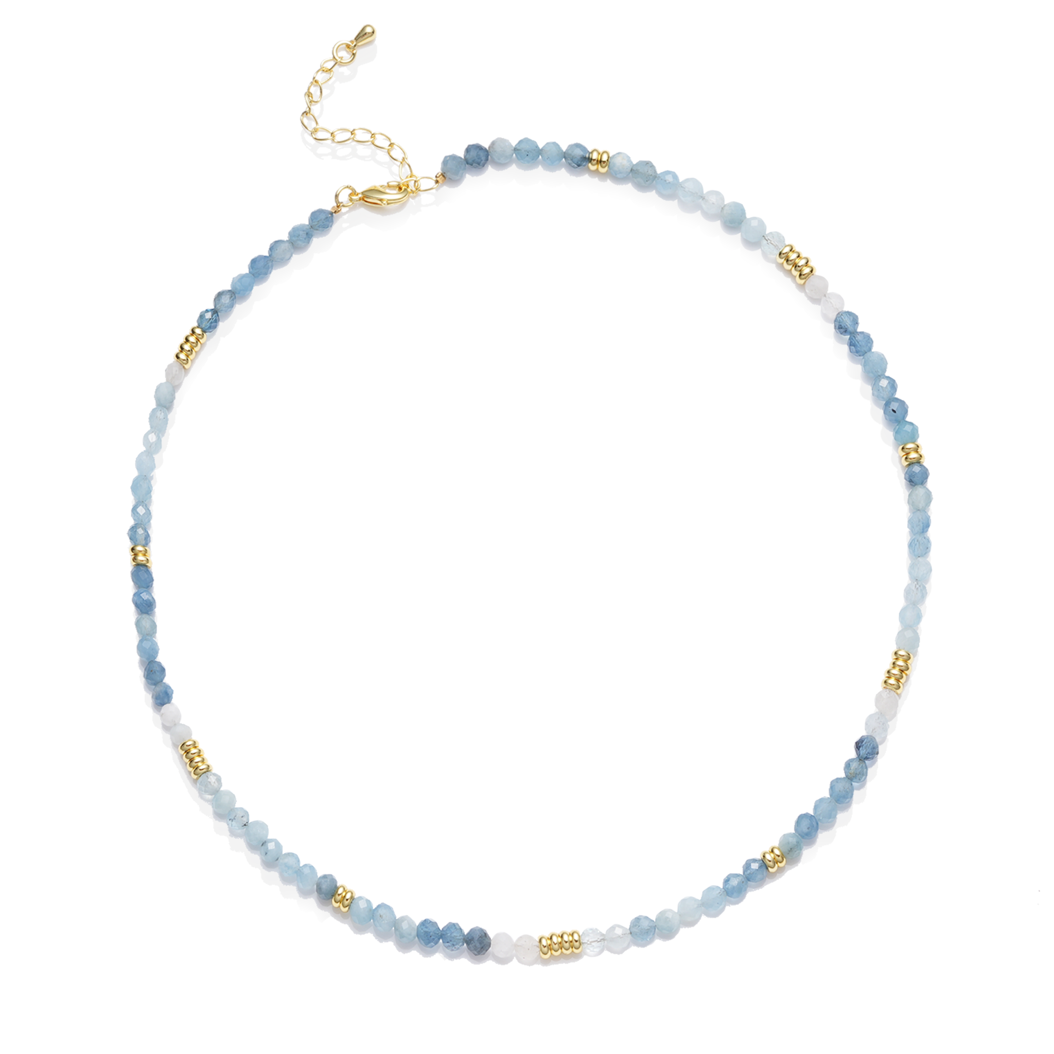Horizon Glow Beaded Necklace - Aquamarine
