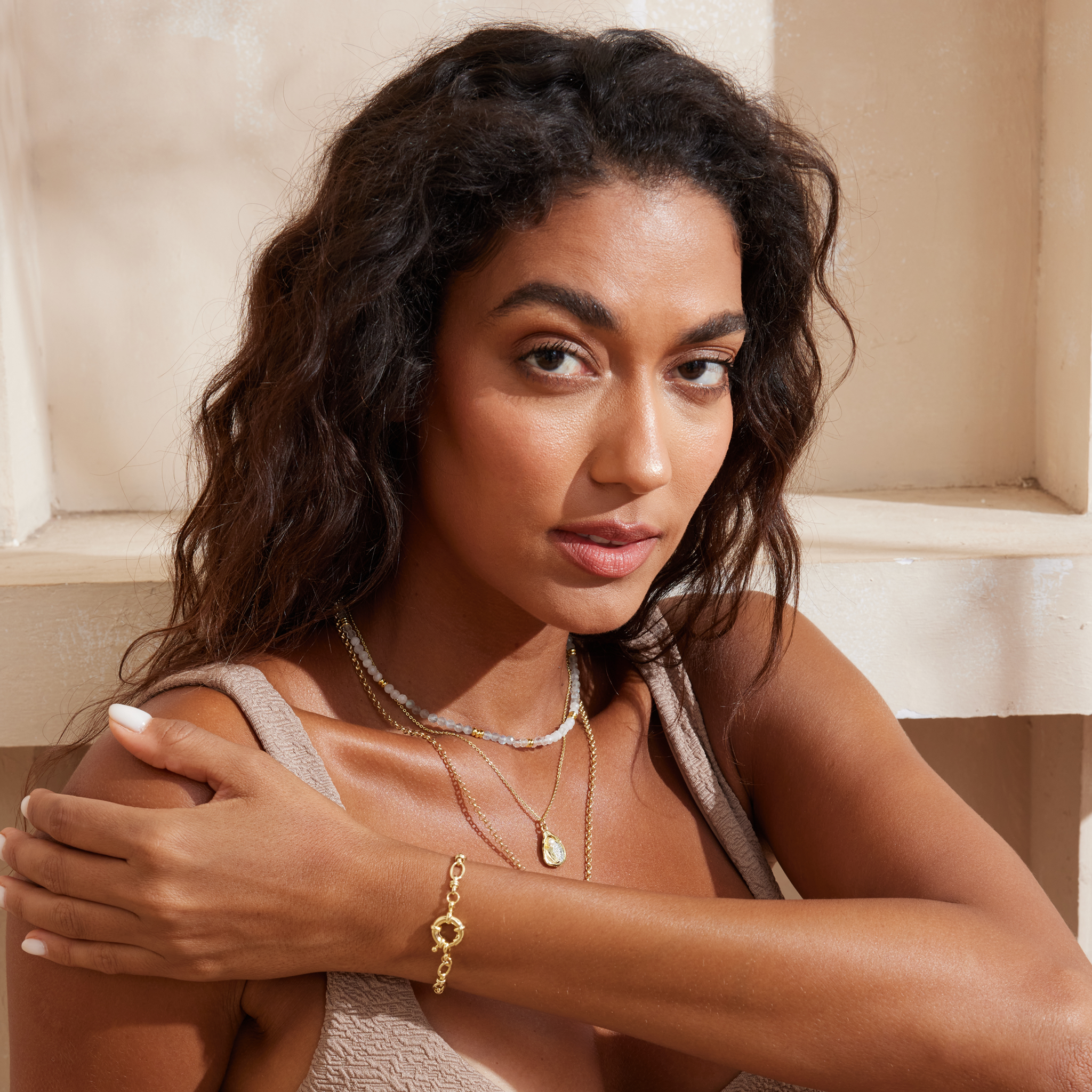 Horizon Glow Beaded Necklace - Labradorite