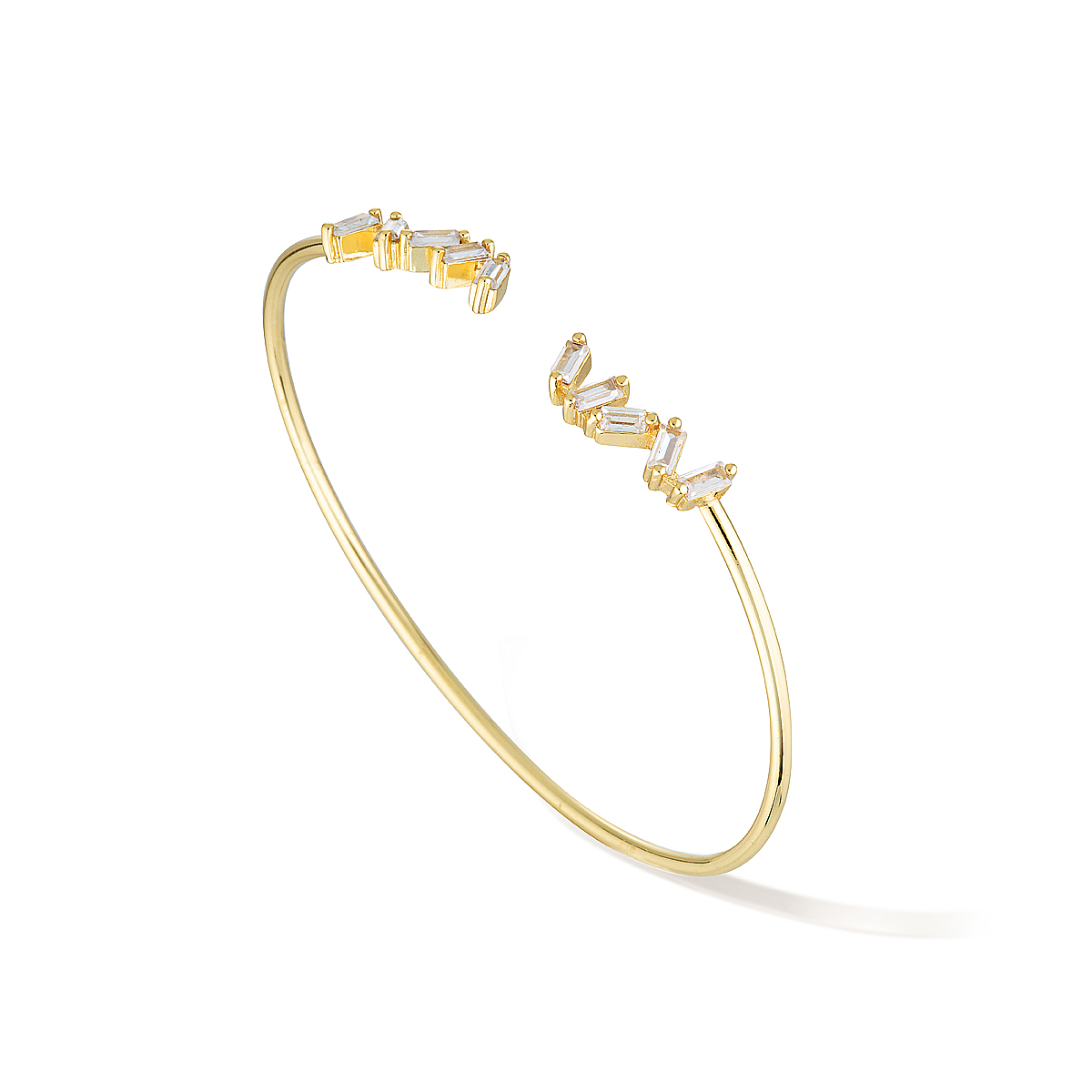 Baguette Jewels Cuff - Yellow Gold