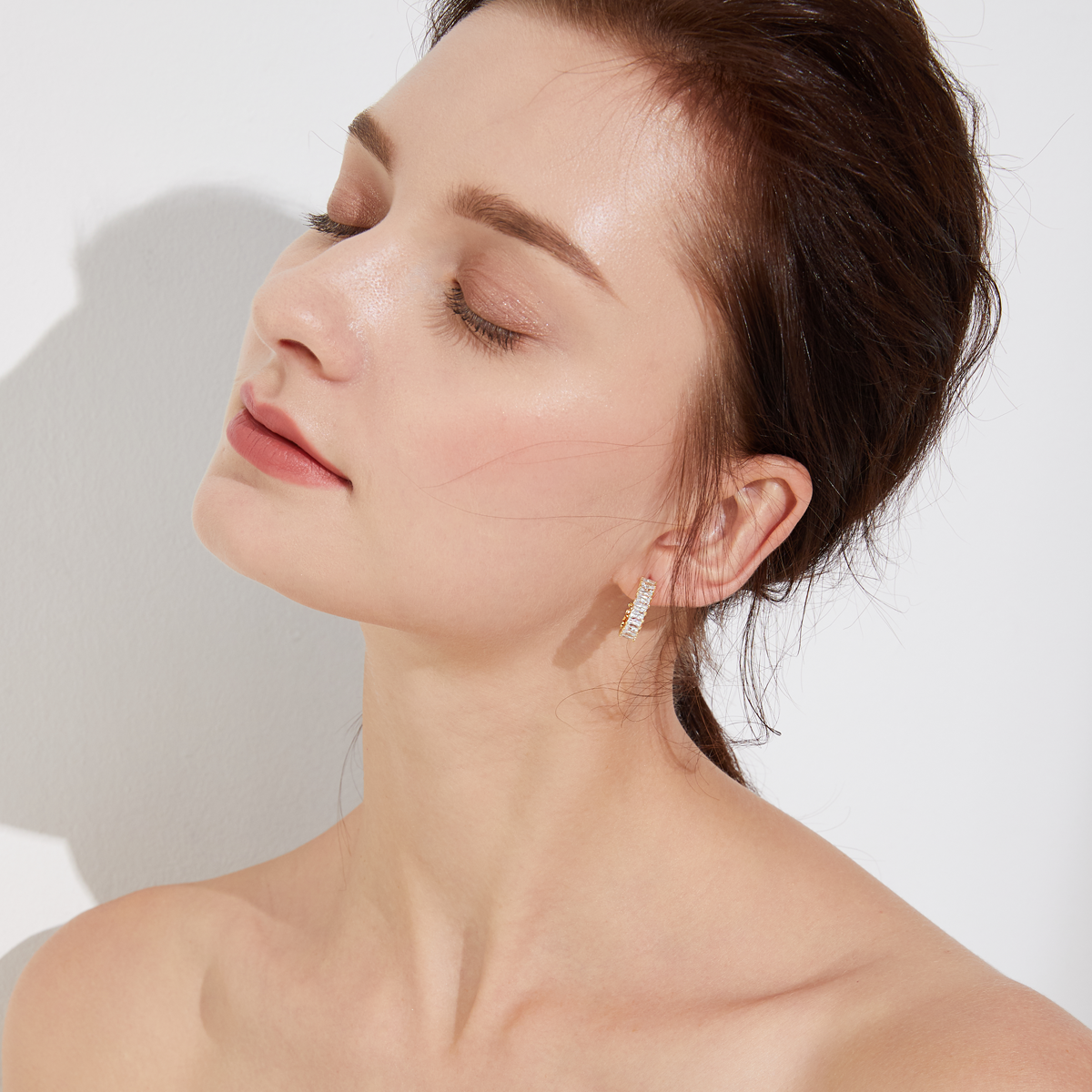 Eternity Baguette Hoops- Yellow Gold