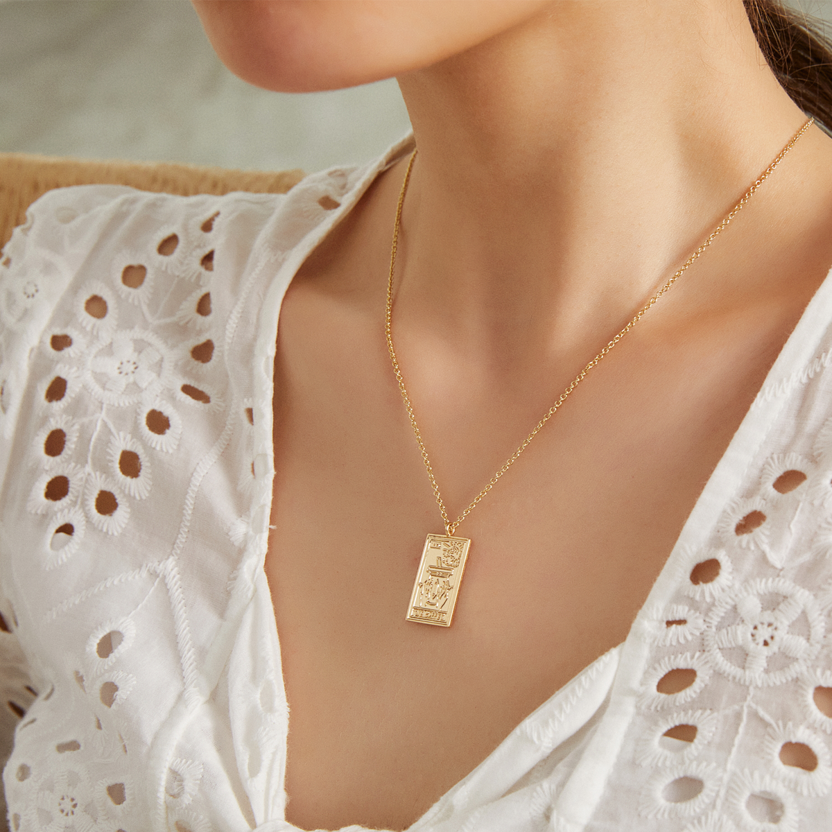 The Coffee Club Tarot Card Necklace