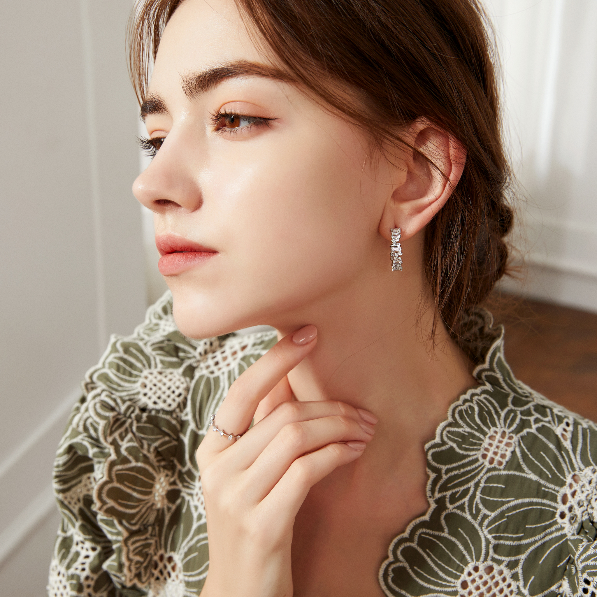 Divine Eternity Baguette Hoops - Yellow Gold