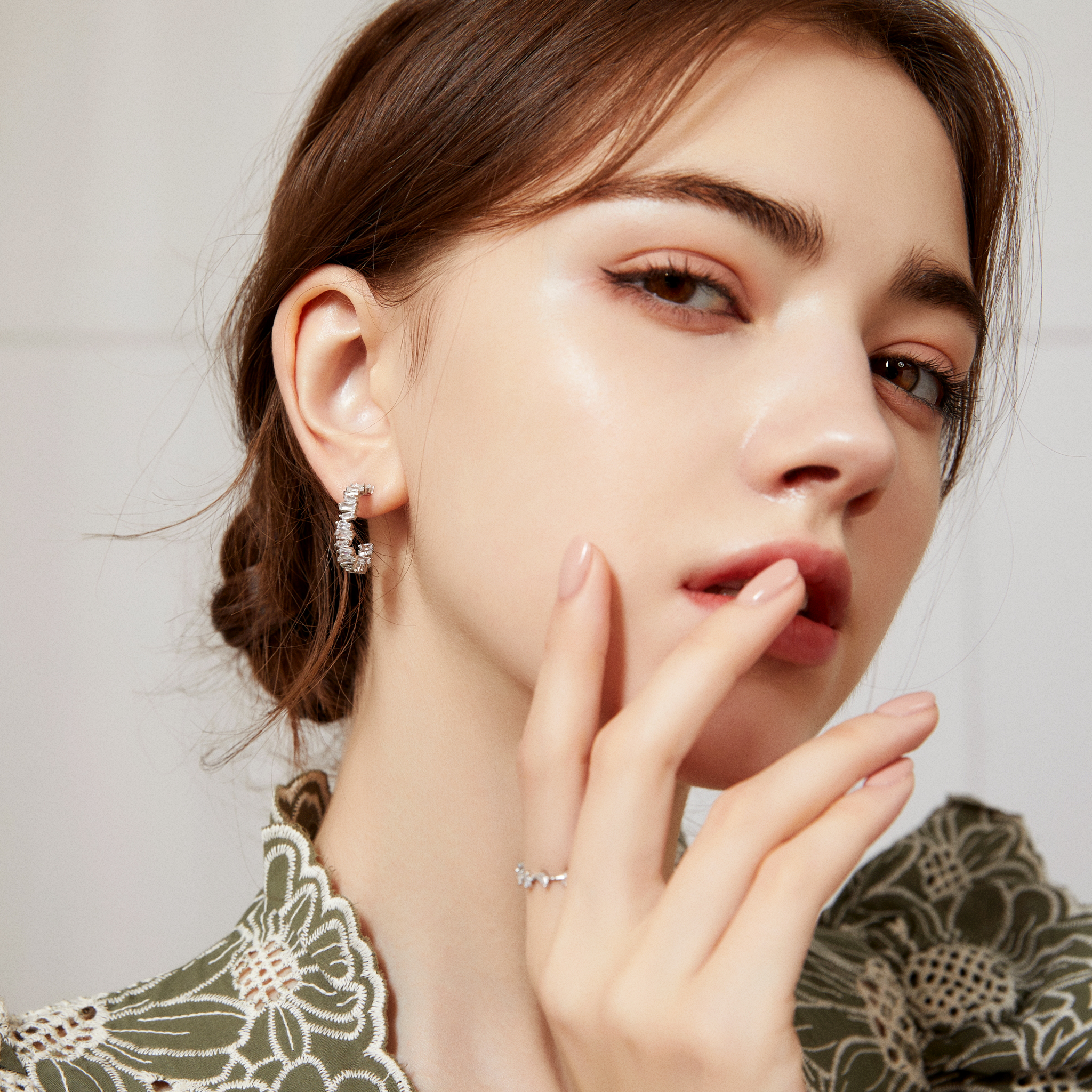 Divine Eternity Baguette Hoops - Yellow Gold