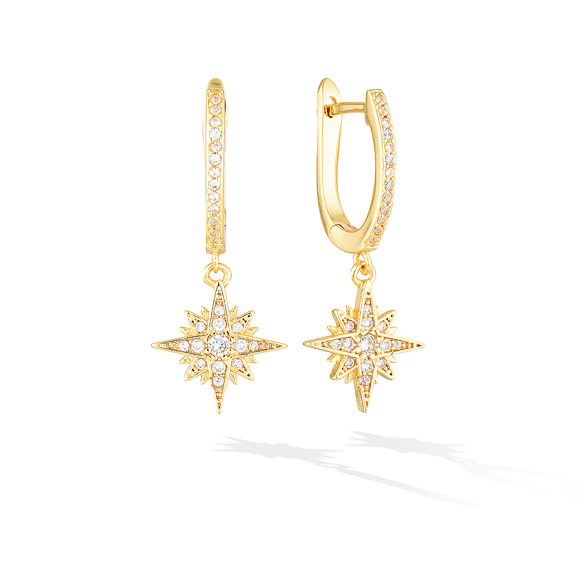 Binary Solaris Hoop Earrings - Yellow Gold