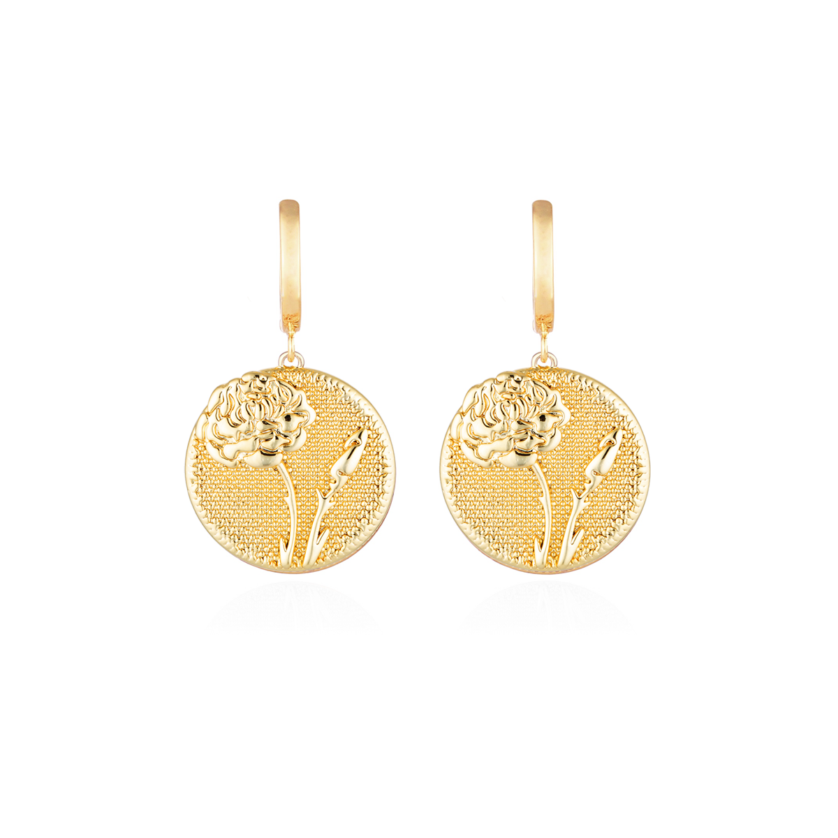 January Birthflower Earrings - Charming Carnation