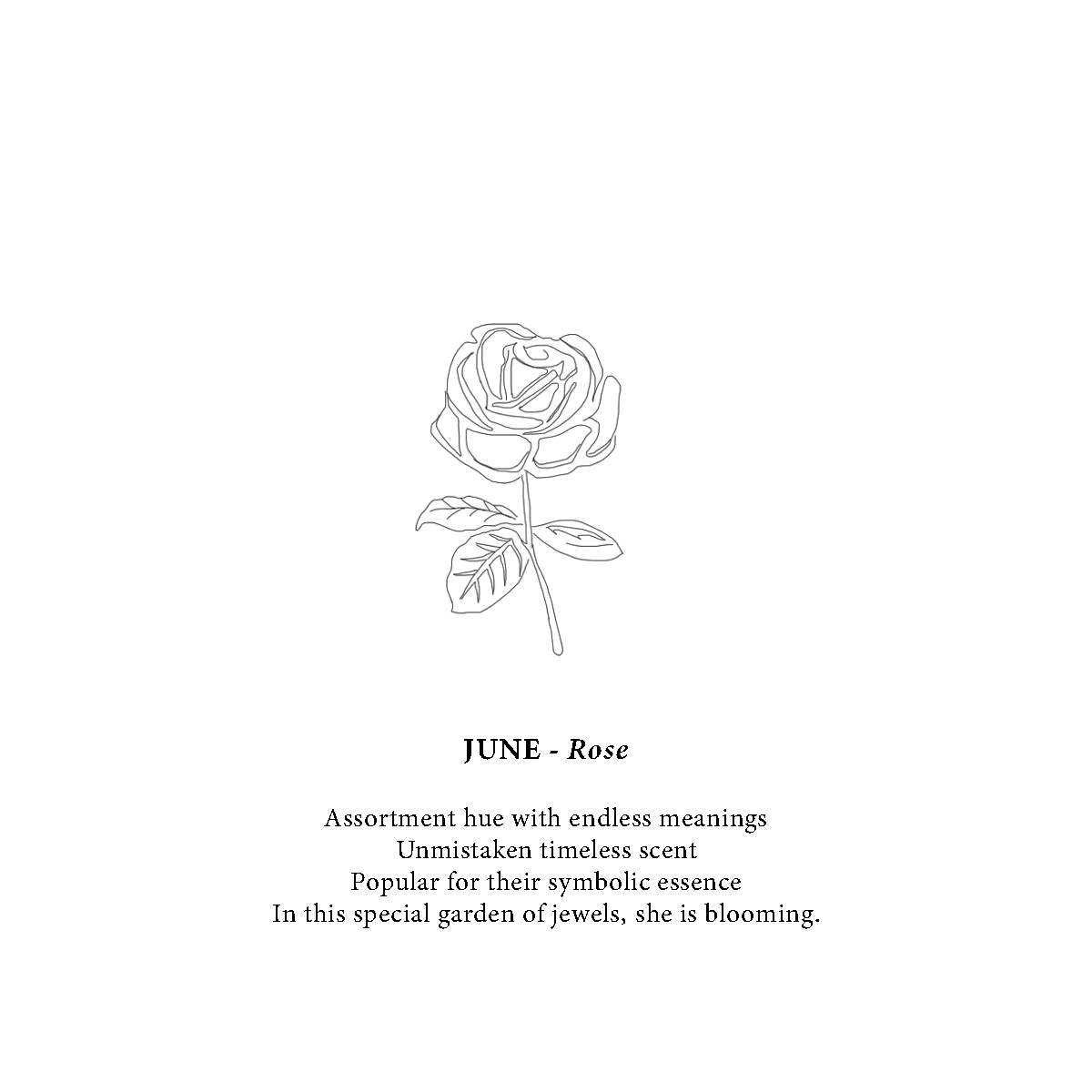 June Birthflower Necklace - Rosey Rose