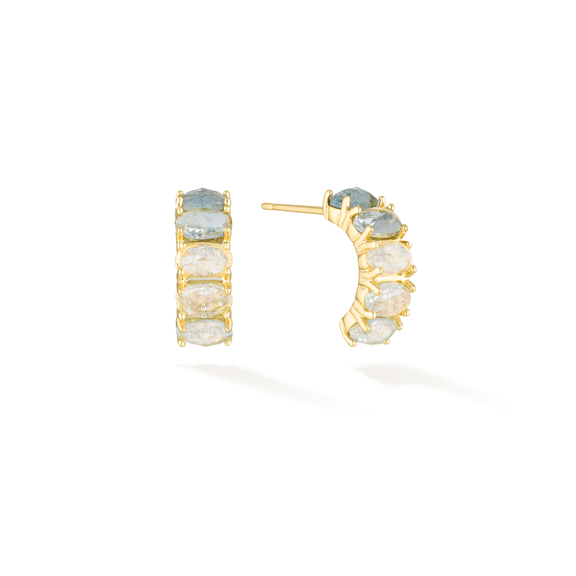 Calm the Sea - March Birthstone Earrings (Aquamarine)