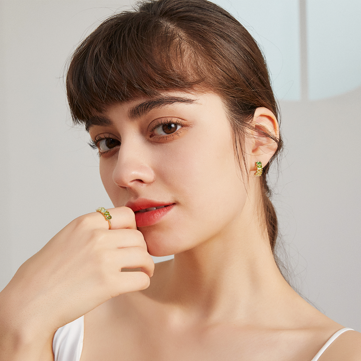 Heart of Wisdom - May Birthstone Earrings (Emerald)