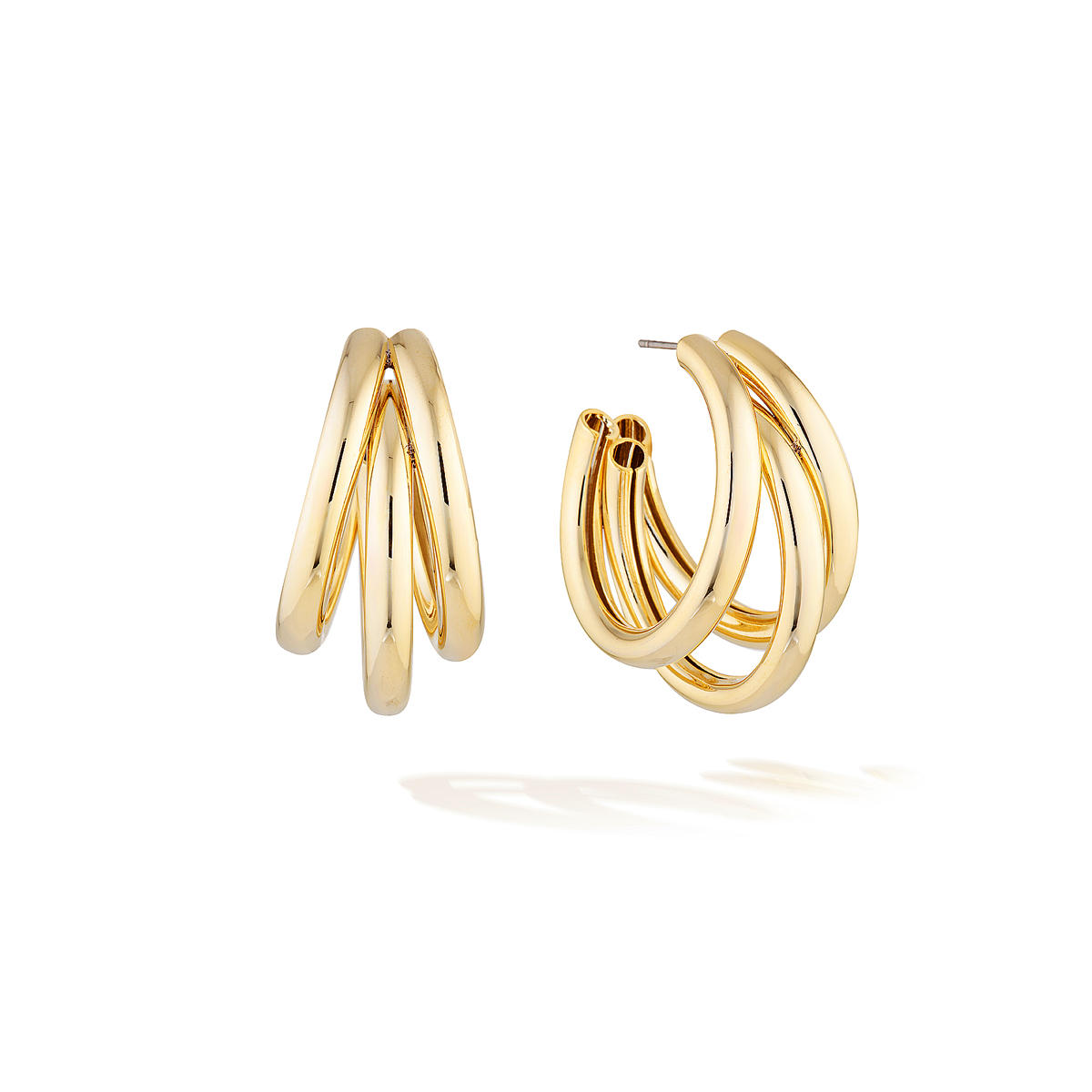 Sunset Boulevard Chunky Hoops - Yellow Gold