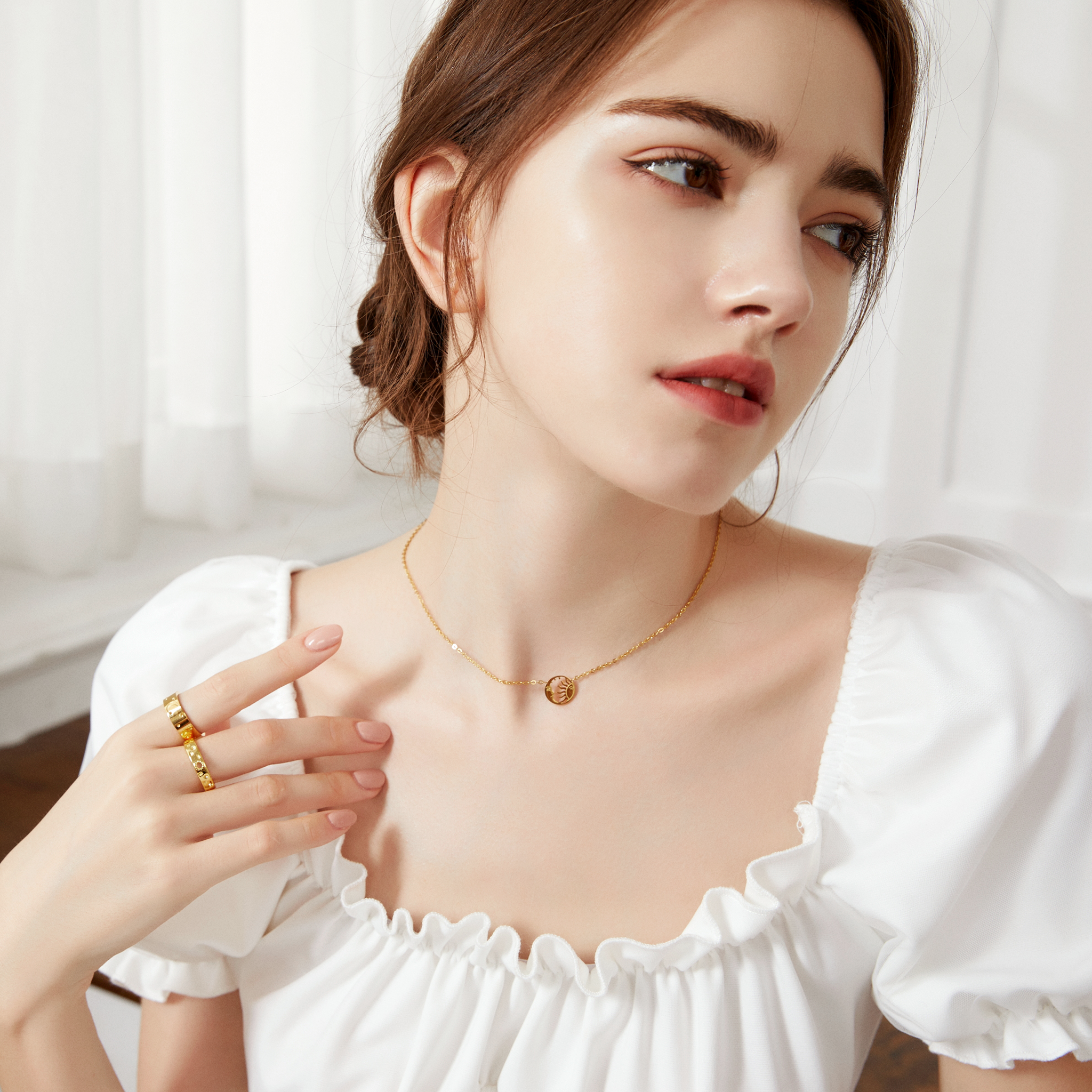 Selenelion Necklace - Yellow Gold