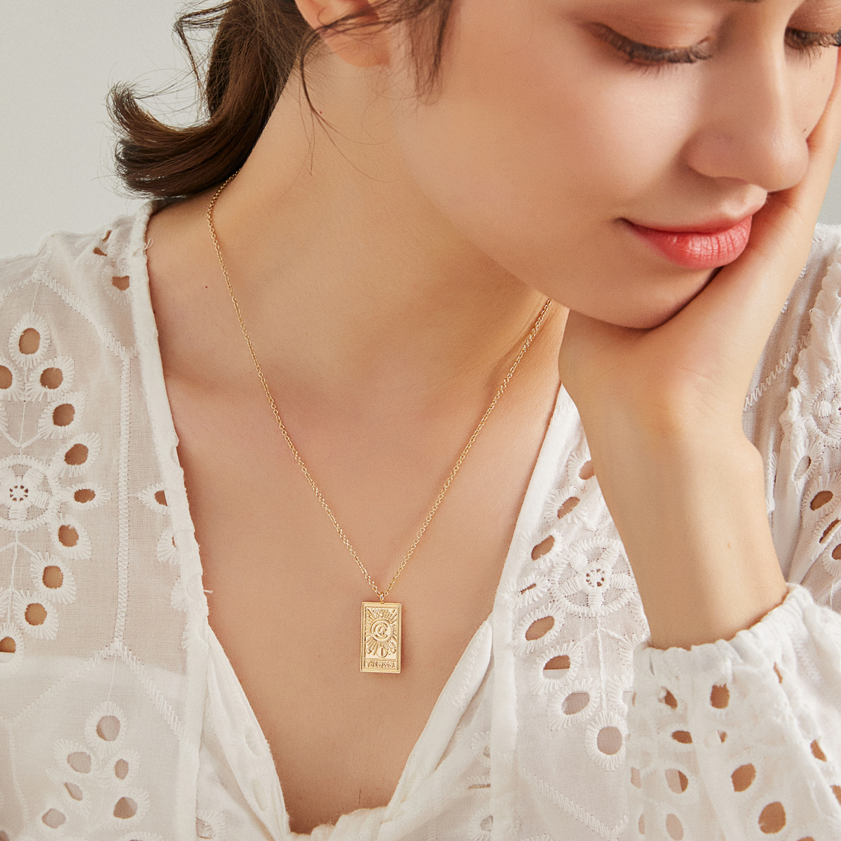 The Moon Shine Tarot Card Necklace