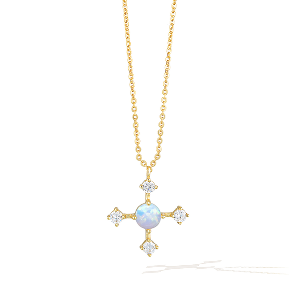 Opulence Crux Necklace - Yellow Gold
