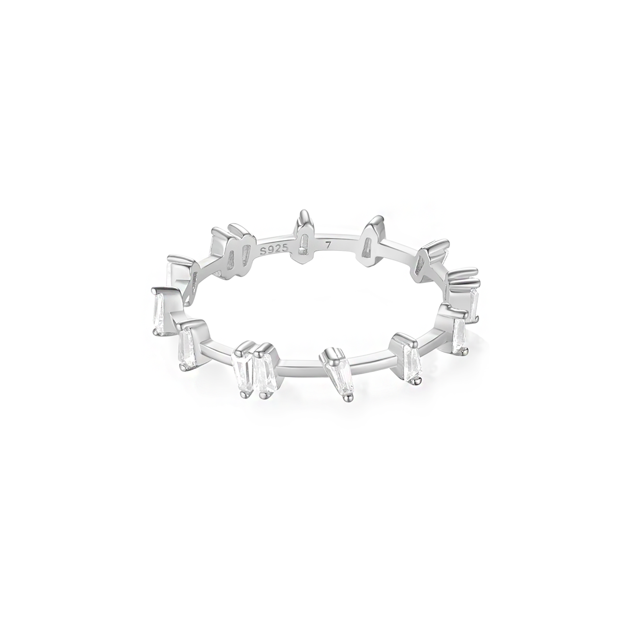 Divine Eternity Baguette Ring - Silver