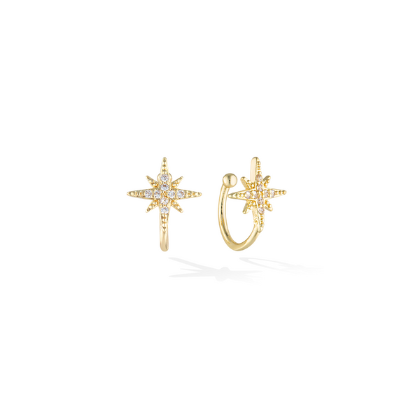 Astral Asteroid Earcuff - Yellow Gold