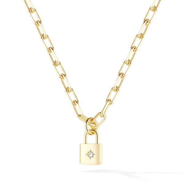 Tiffany gold lock necklace deals