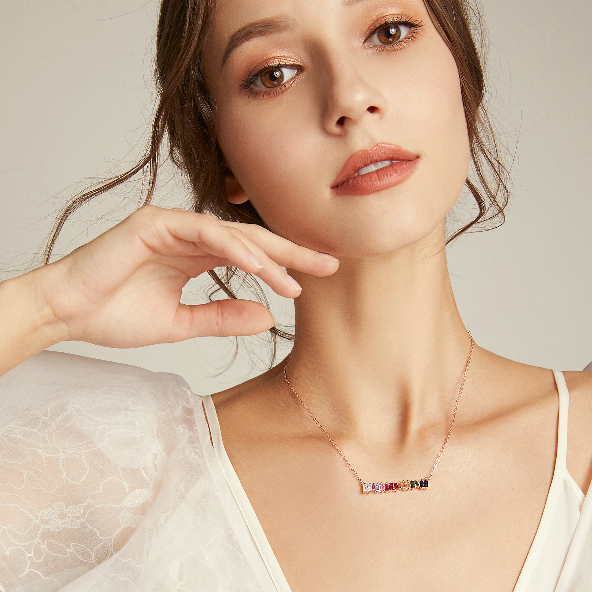 Bifröst Rainbow Pride Necklace - Rose Gold