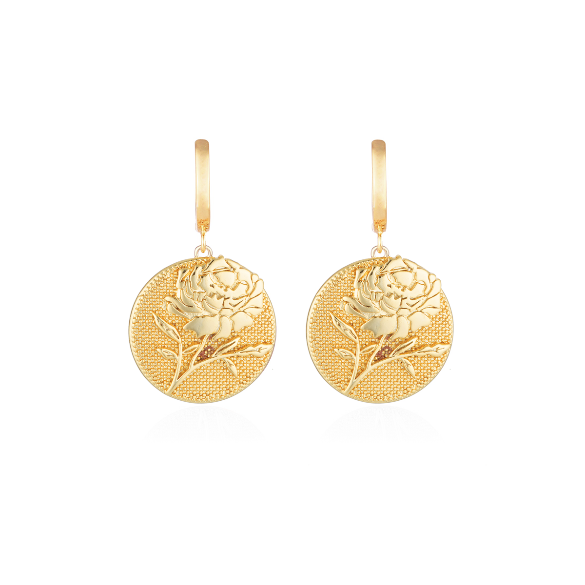 September Birthflower Earrings - Prosperous Peony