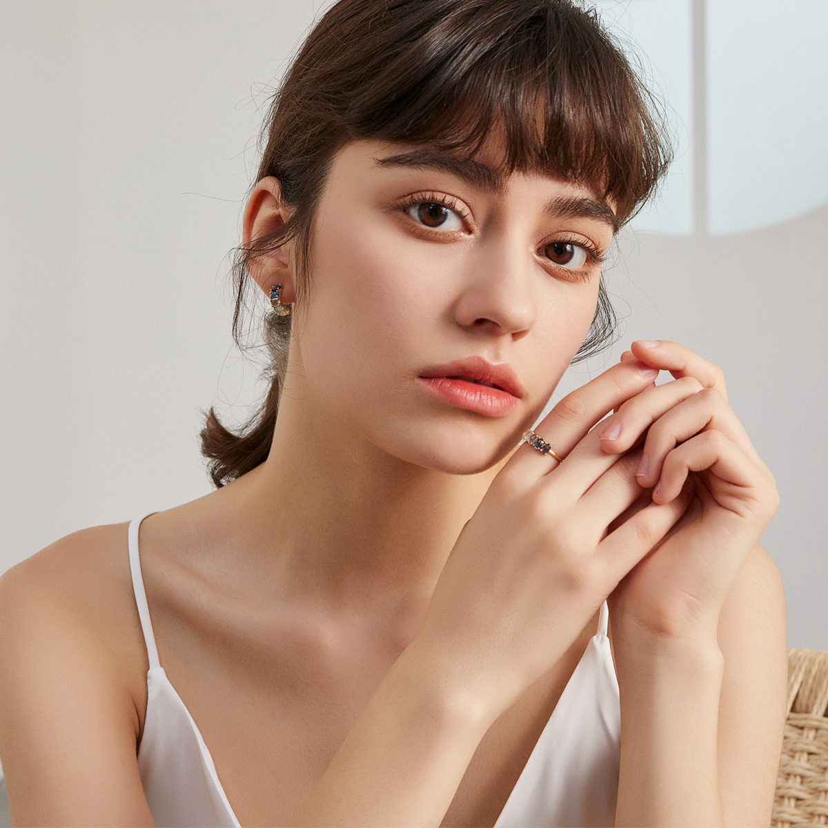 Calm the Sea - March Birthstone Earrings (Aquamarine)