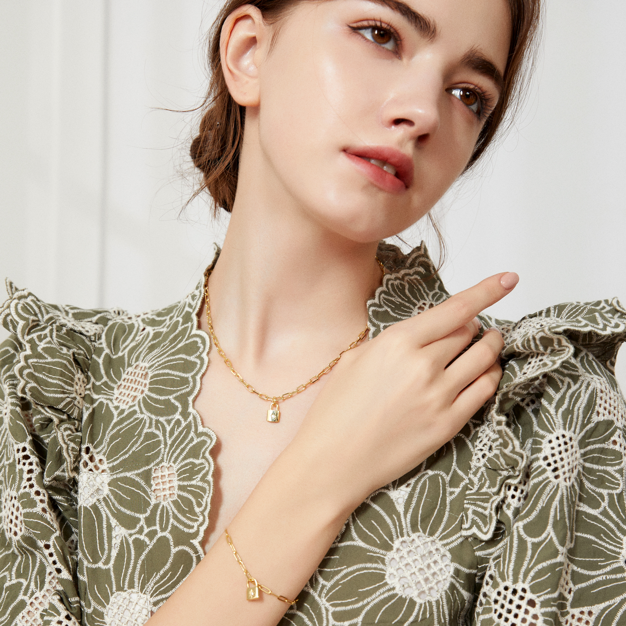 Solare Padlock Necklace - Silver