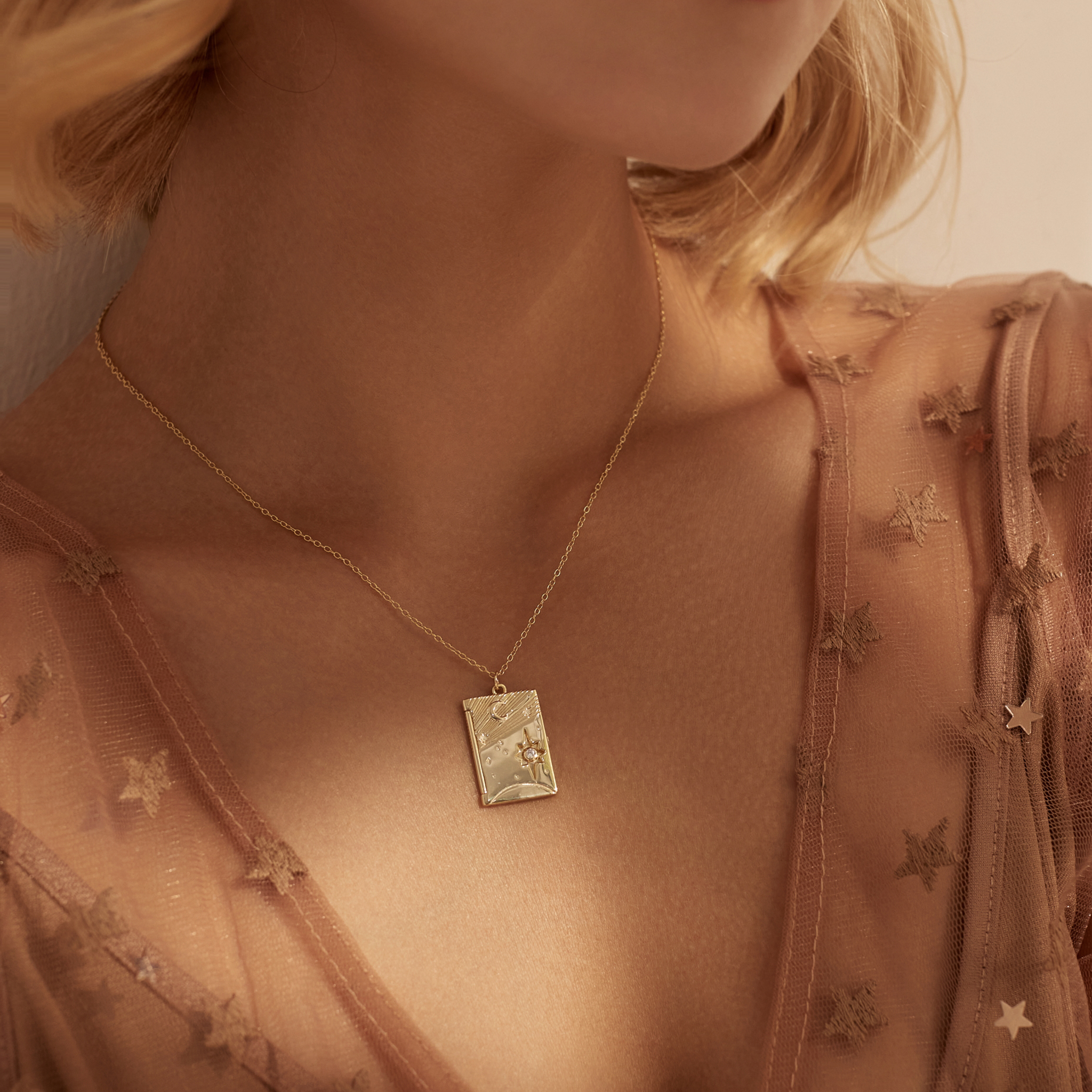 Nocturne in Gold Booklet Necklace