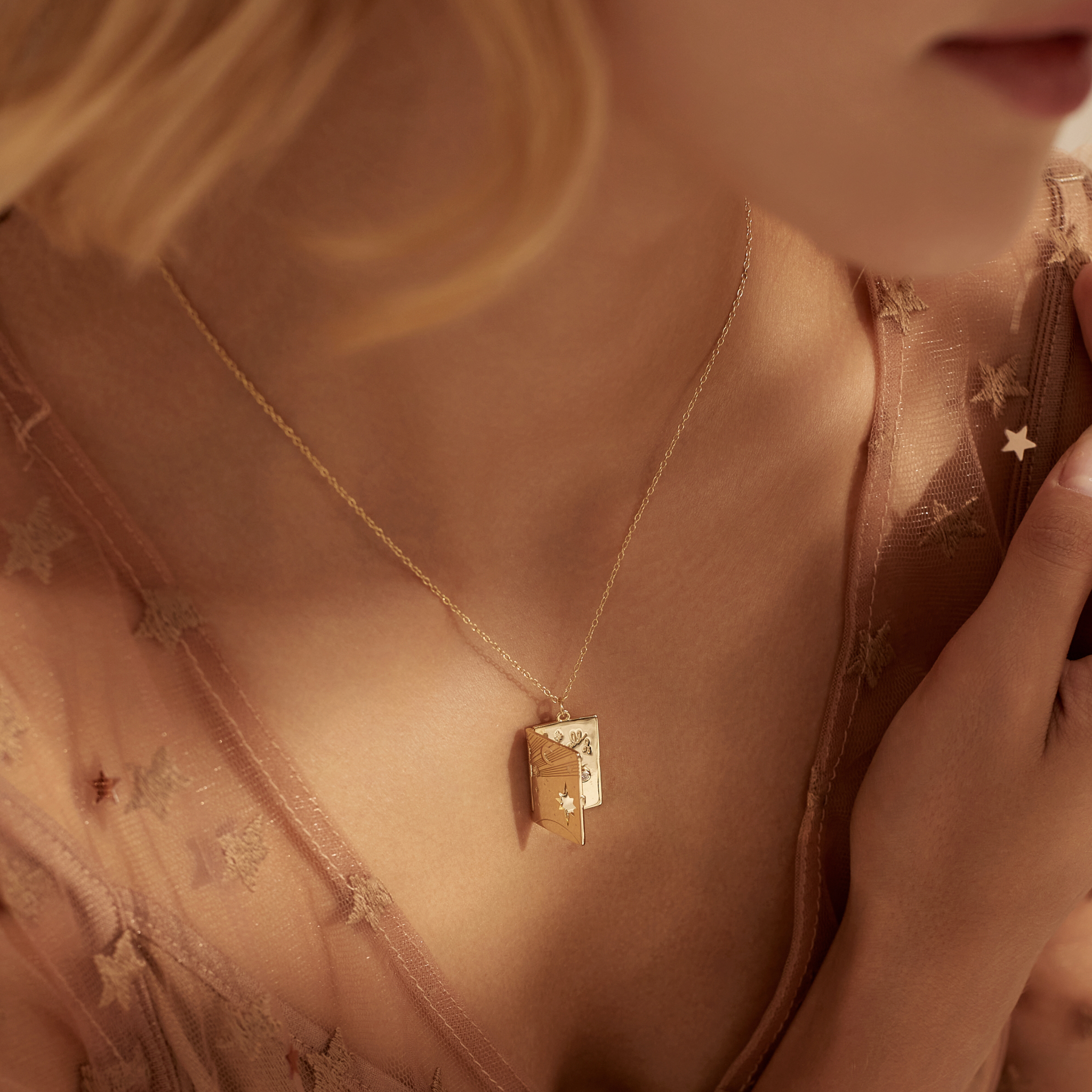 Nocturne in Gold Booklet Necklace