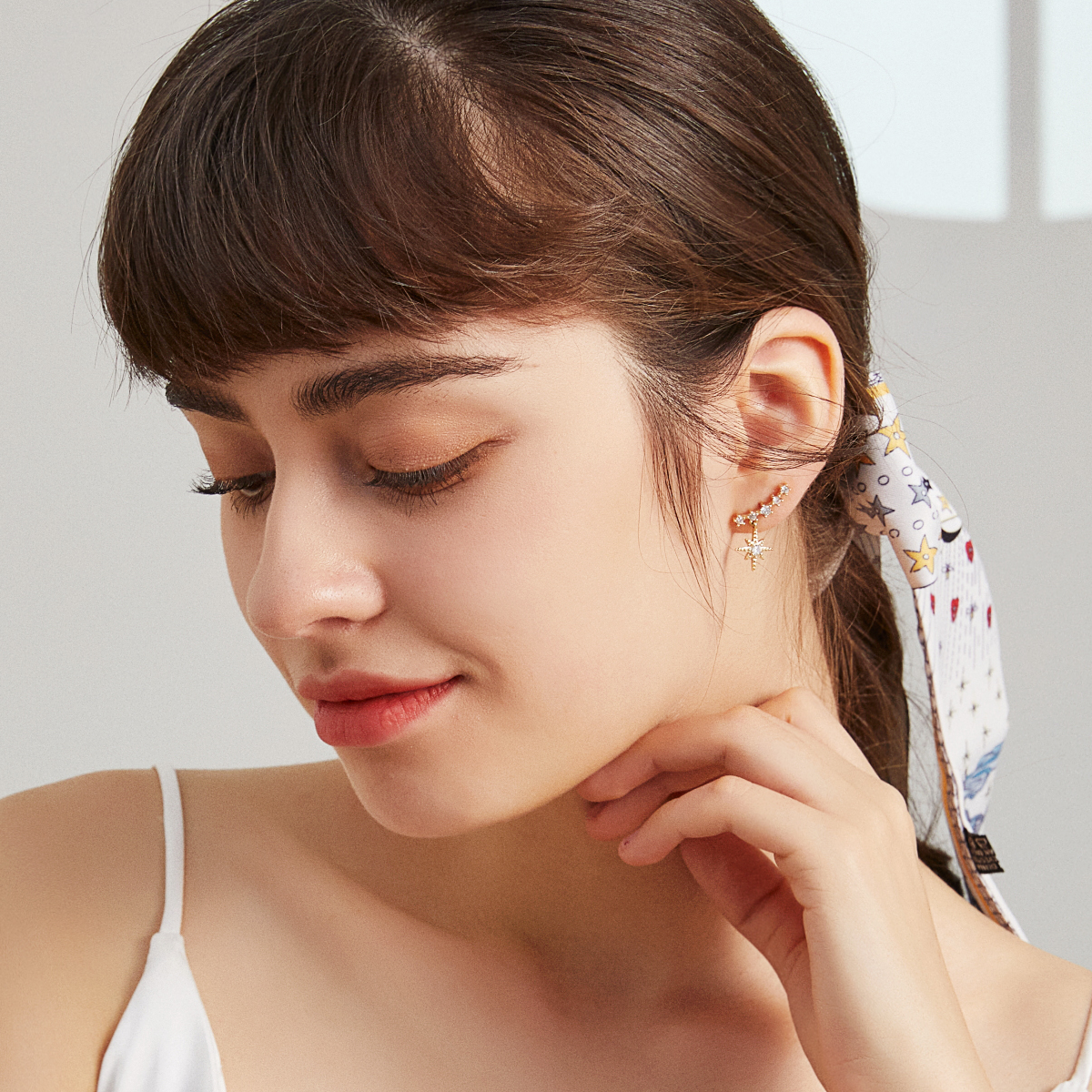 Nebula Cloud Climber Earrings - Yellow Gold