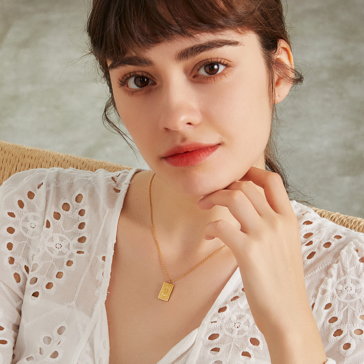 The Sun Tarot Card Necklace - Rose Gold