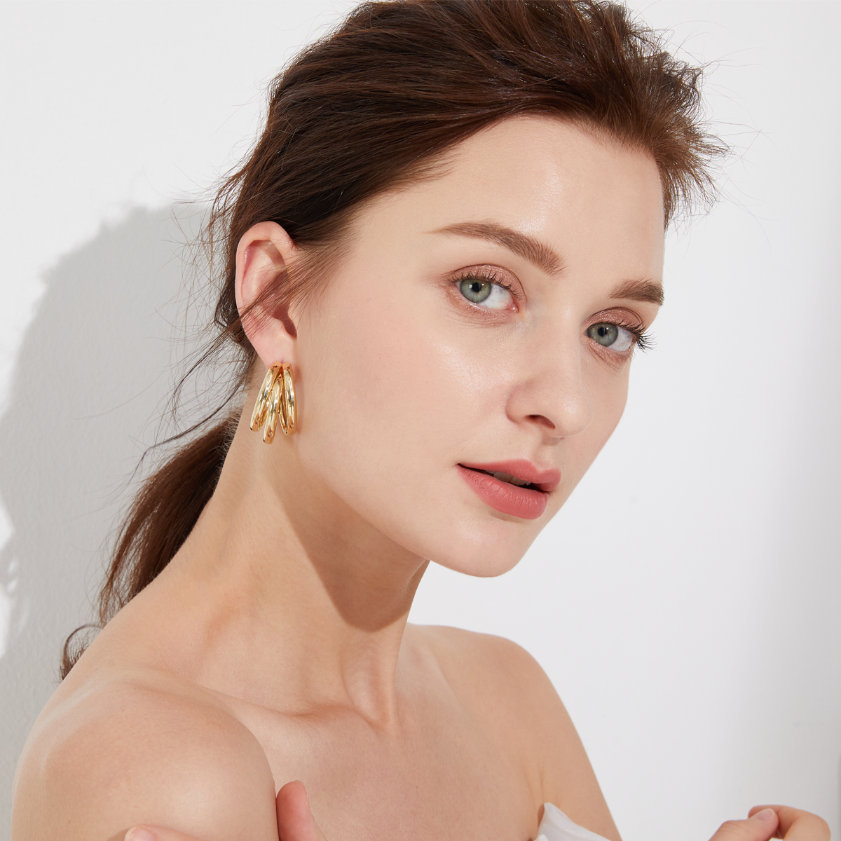 Sunset Boulevard Chunky Hoops - Yellow Gold