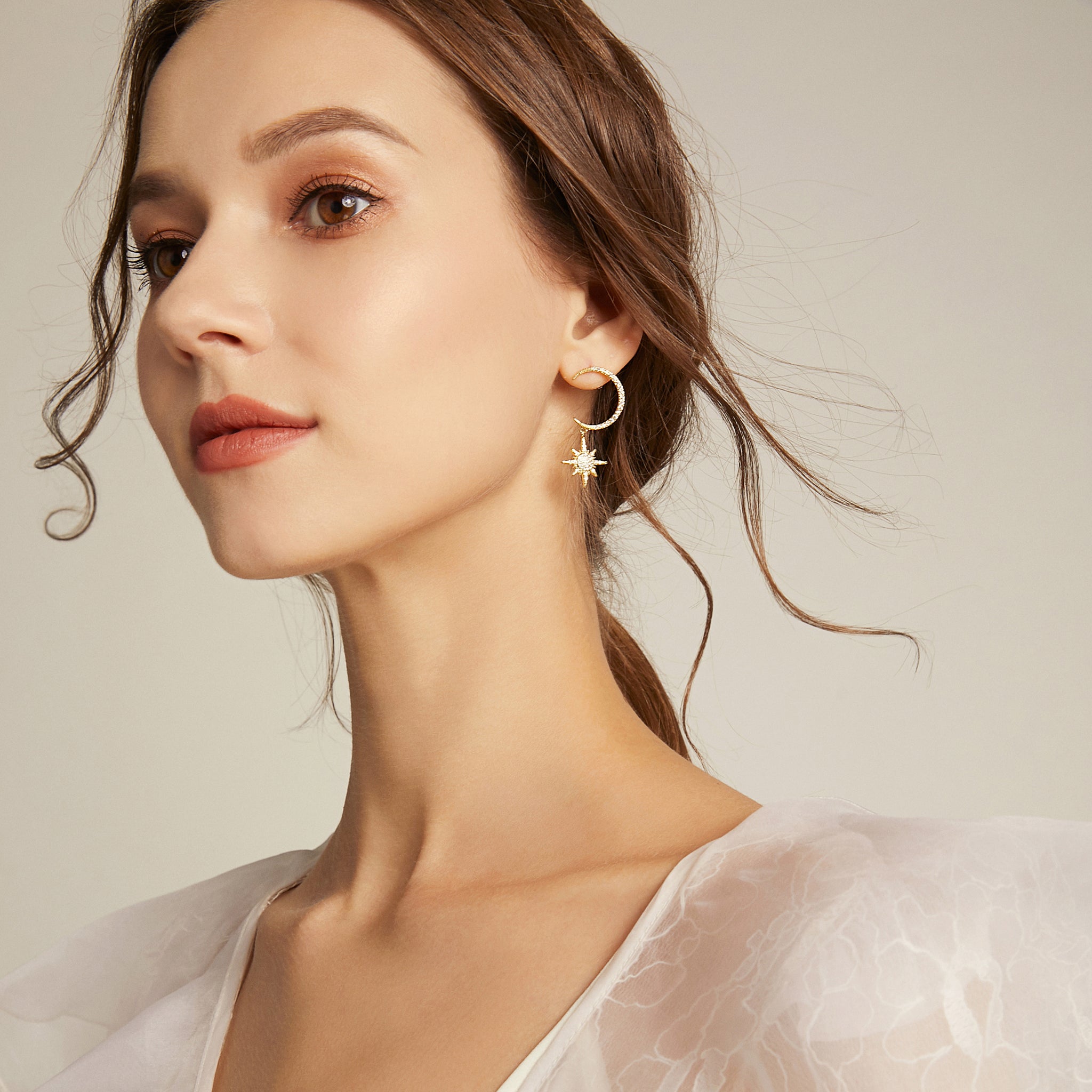 Milky Way Voyage Earrings - Yellow Gold