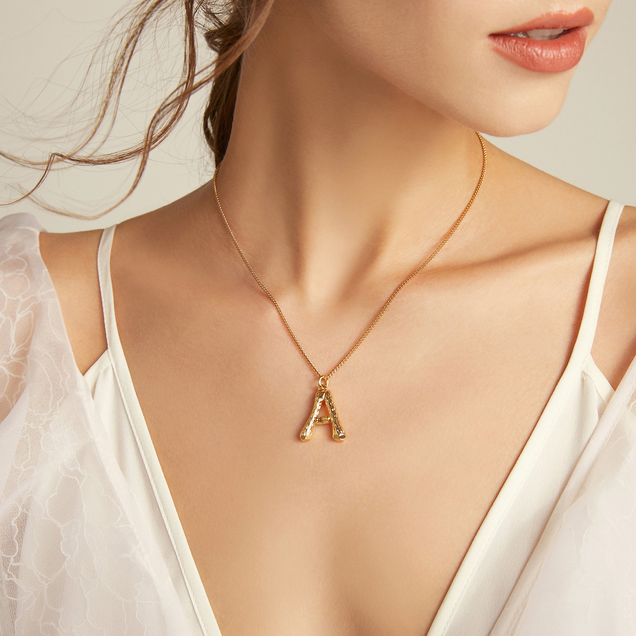 Bamboo Initial Necklace