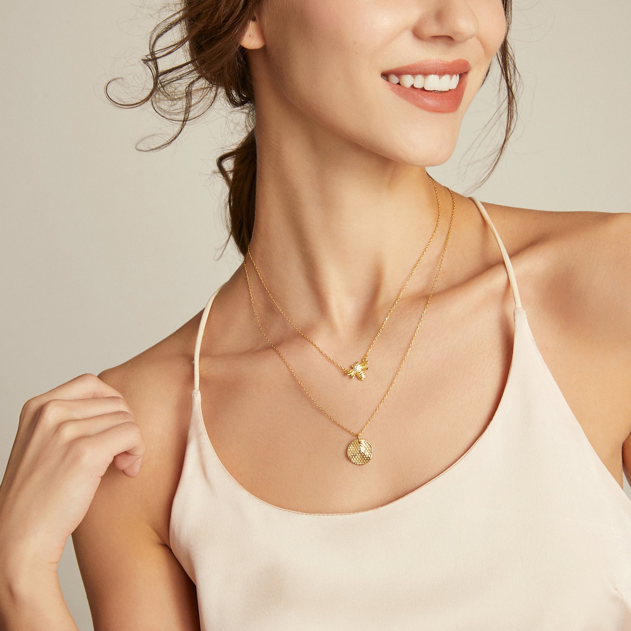 Bee Mine Necklace Set - Yellow Gold