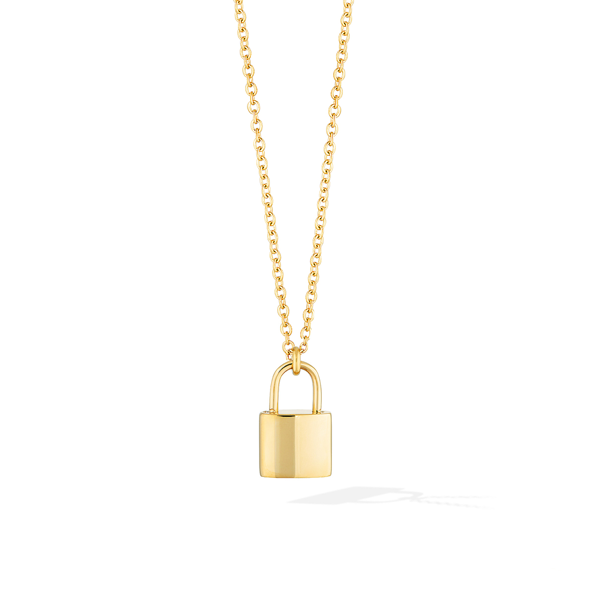 The Manor Padlock Medallion Necklace - Yellow Gold