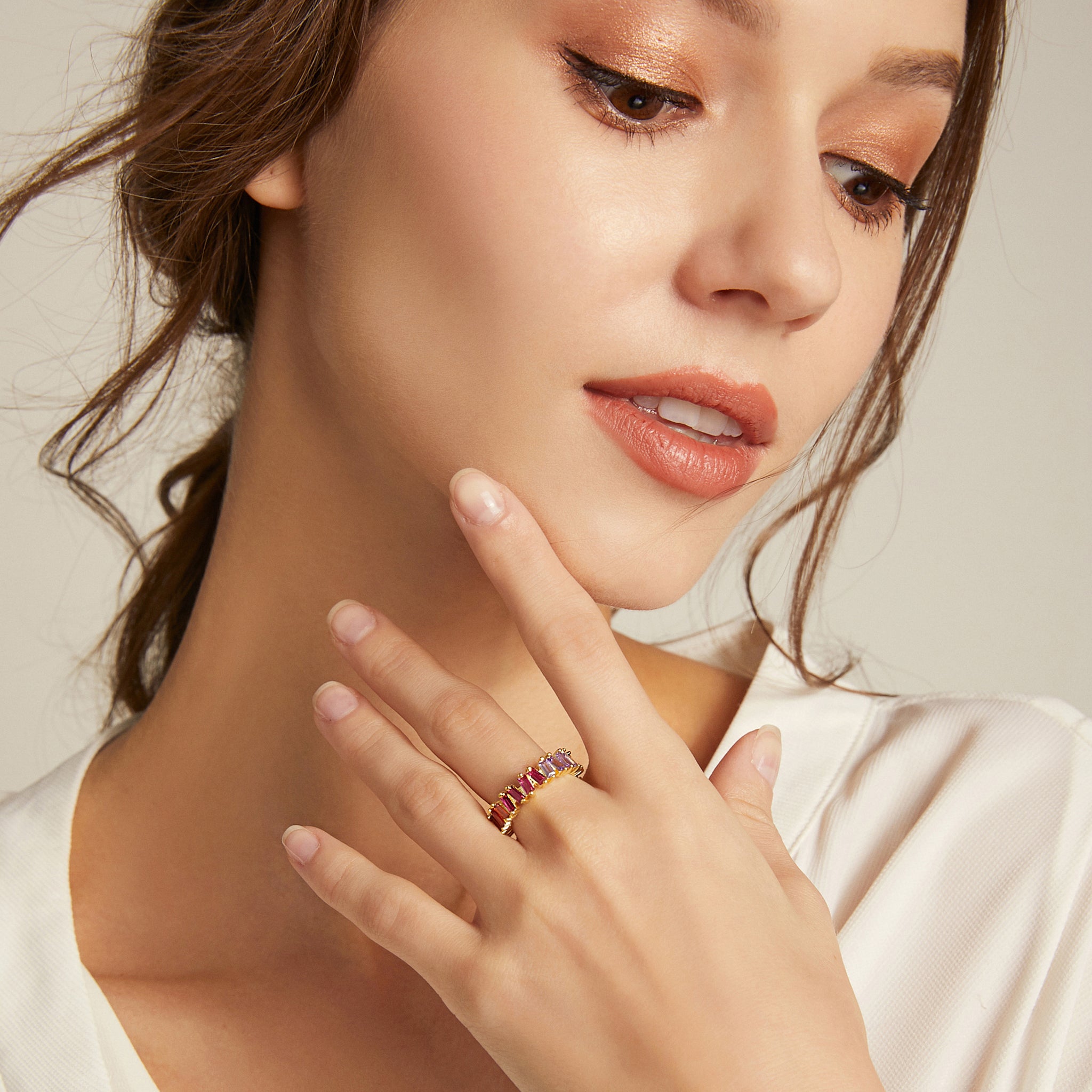 Bifröst Rainbow Eternity Ring - Yellow Gold