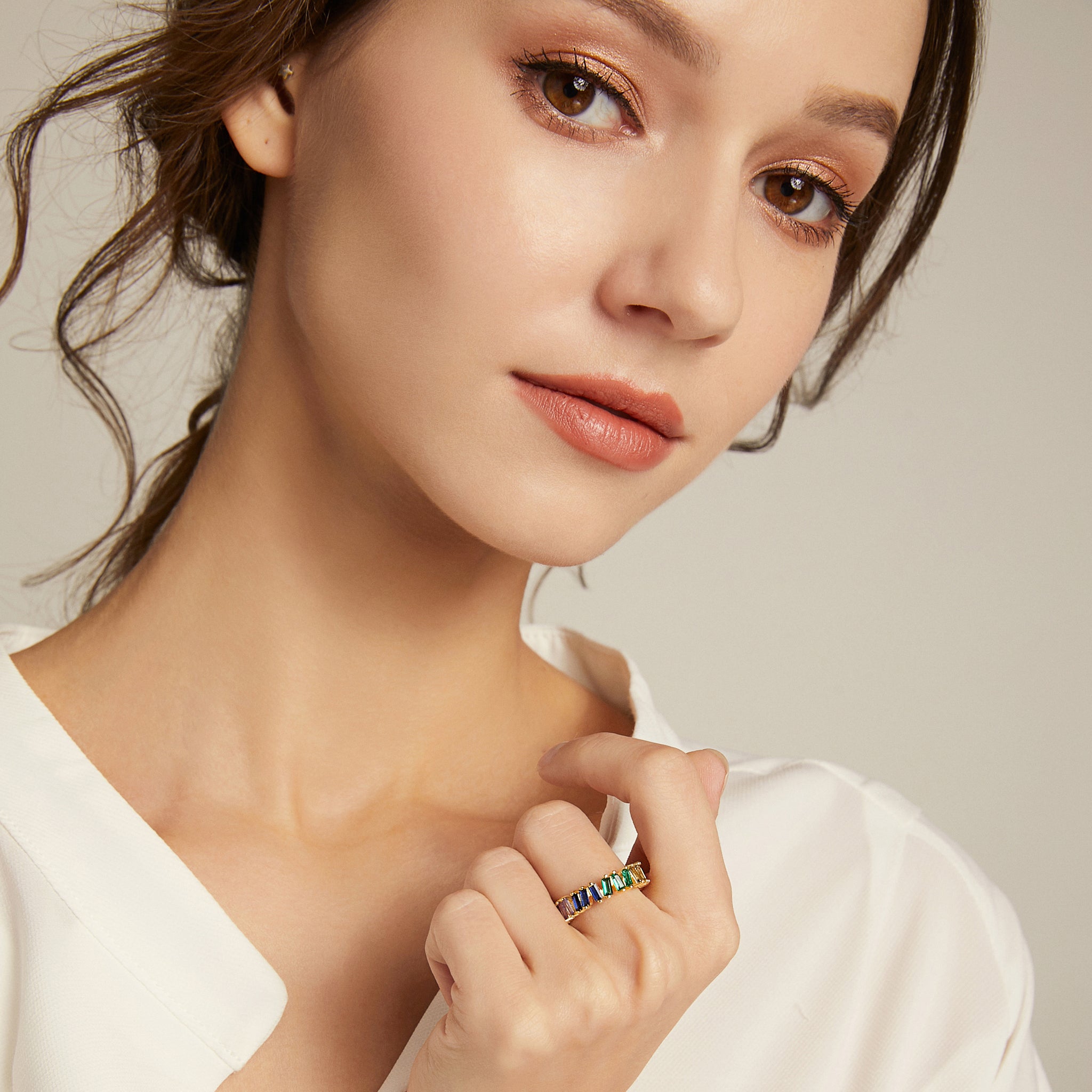 Bifröst Rainbow Eternity Ring - Yellow Gold