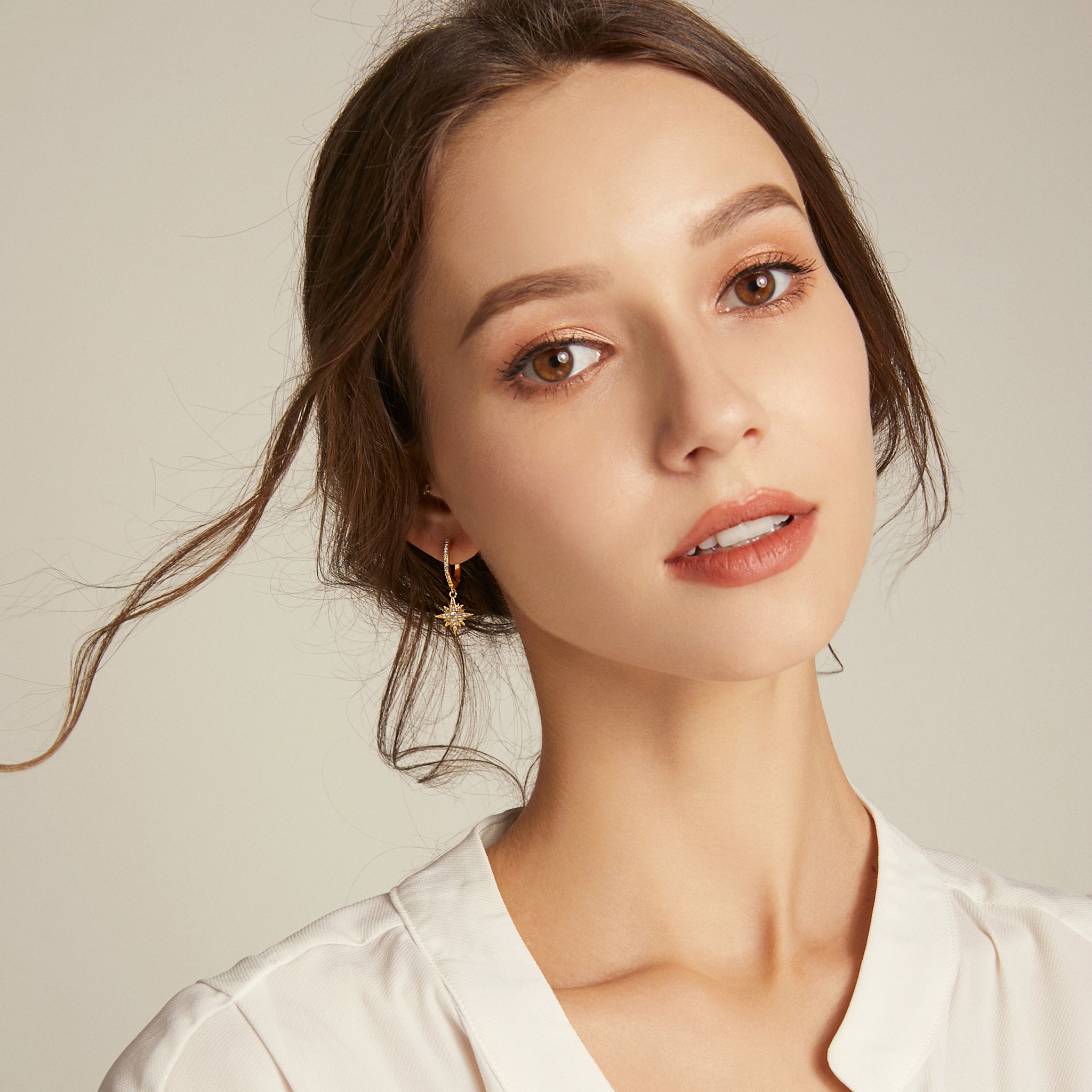 Binary Solaris Hoop Earrings - Rose Gold