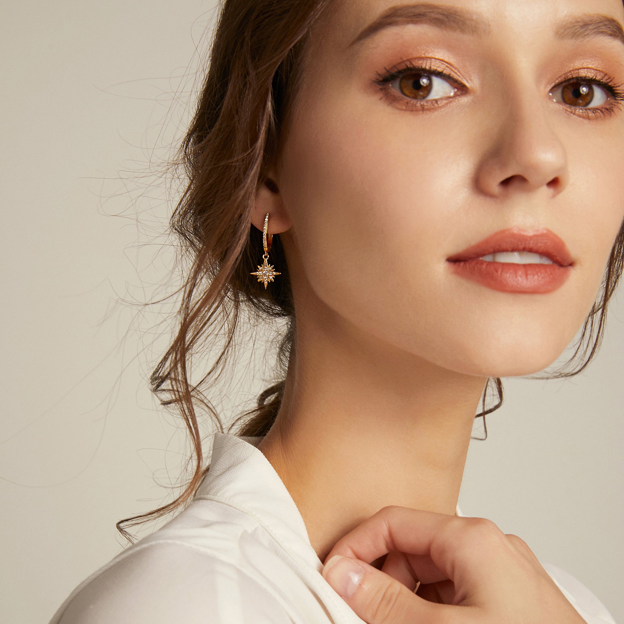 Binary Solaris Hoop Earrings - Rose Gold