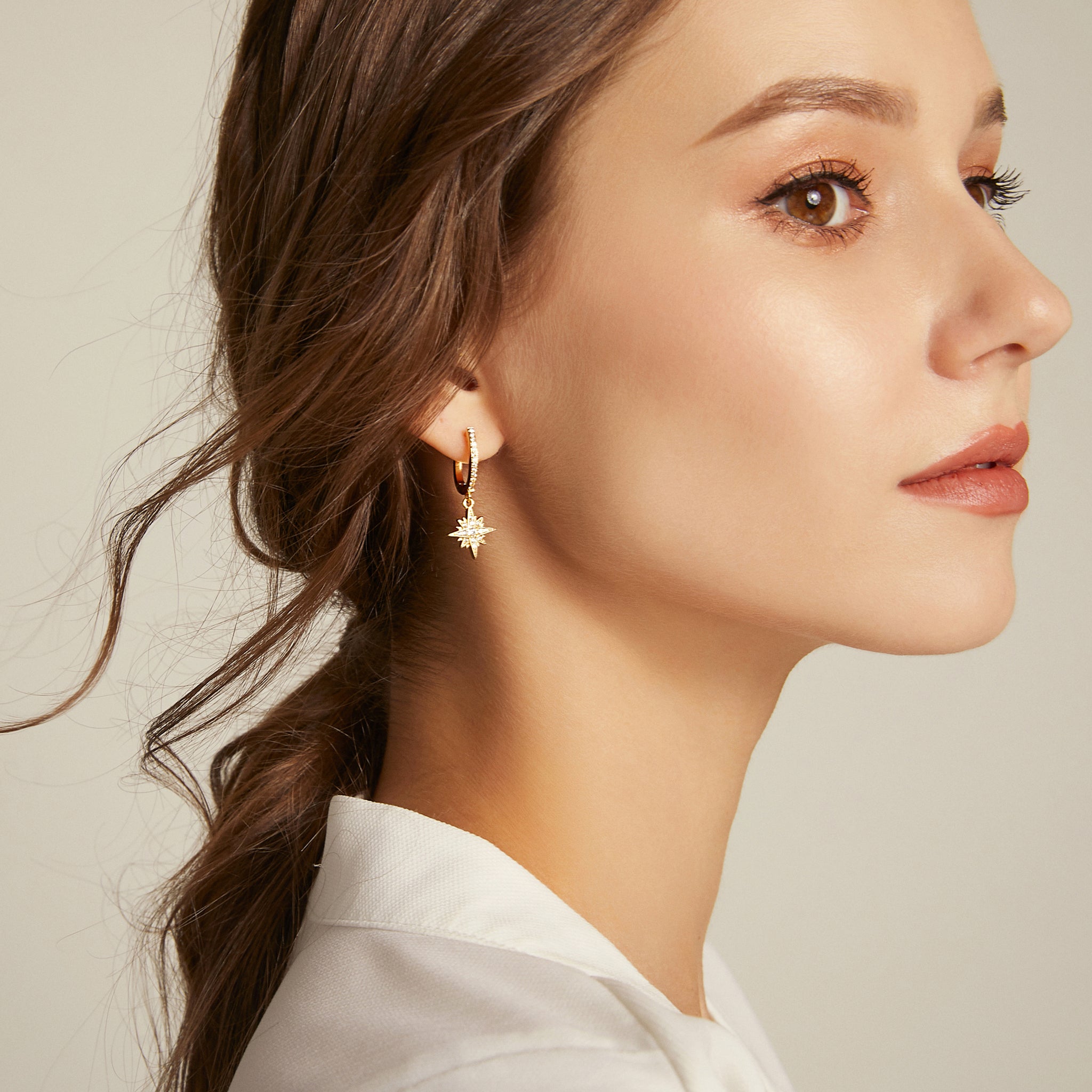 Binary Solaris Hoop Earrings - Rose Gold