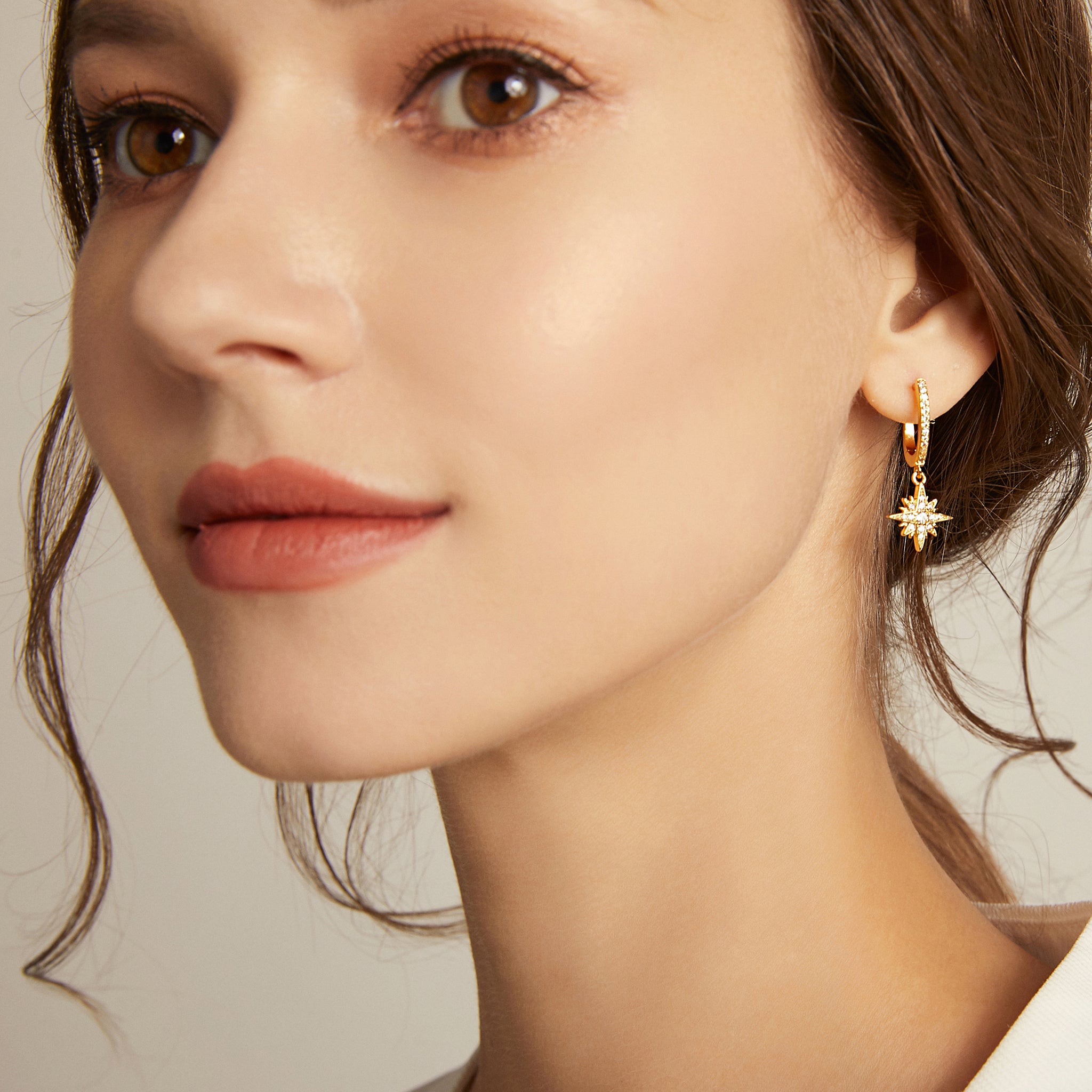 Binary Solaris Hoop Earrings - Yellow Gold