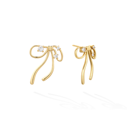 Voile Flottant Rubané Earring Studs- Yellow Gold