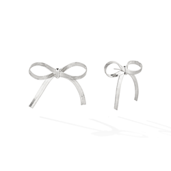 Ruban de Soie Earrings - Silver