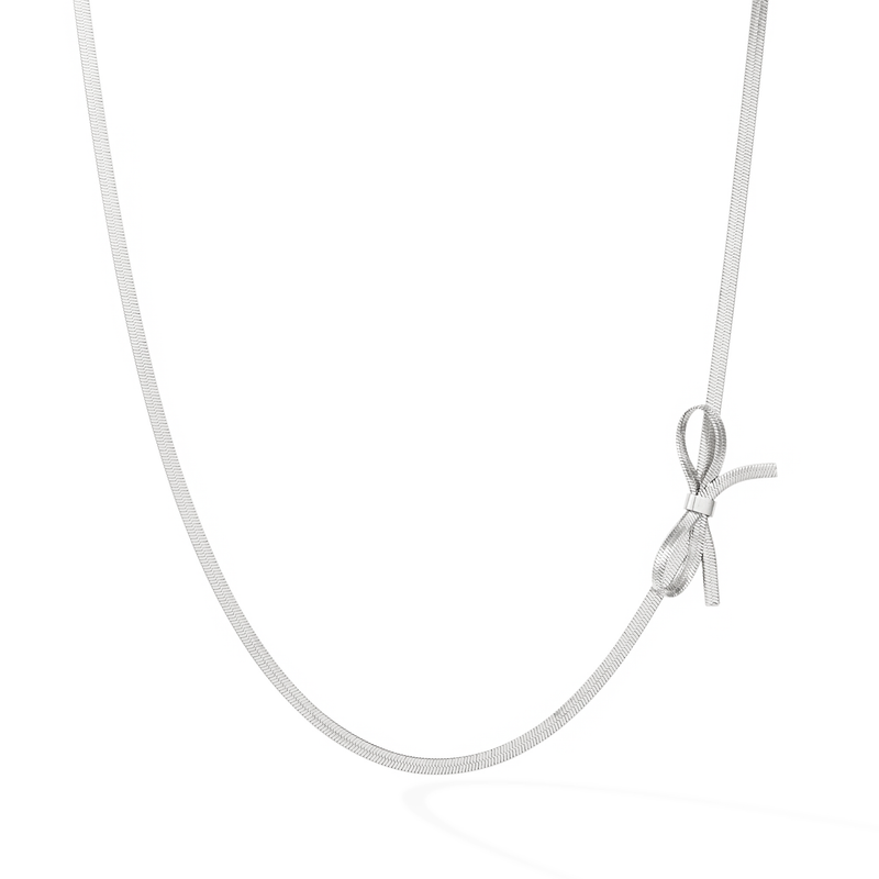 Ruban de Soie Choker Necklace - Silver