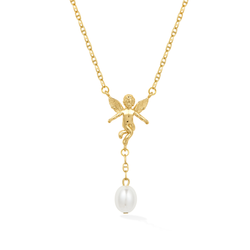 Cupidon Angélique Pearl Necklace - Yellow Gold