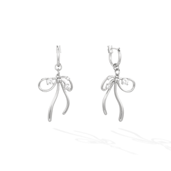 Voile Flottant Rubané Hoop Earrings - Silver