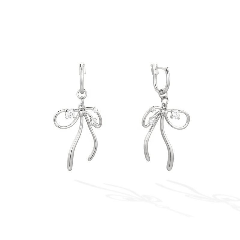 Voile Flottant Rubané Hoop Earrings - Silver