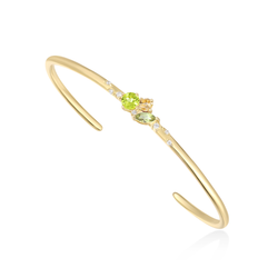 Wellbeing of the Spirit - August Cluster Birthstone Bangle (Peridot)